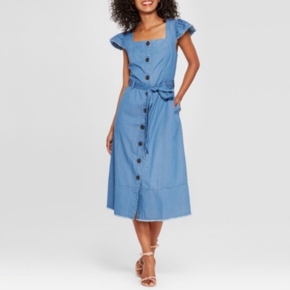 Denim look dress